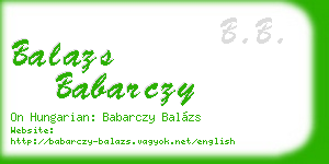 balazs babarczy business card