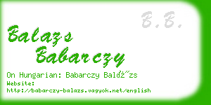 balazs babarczy business card